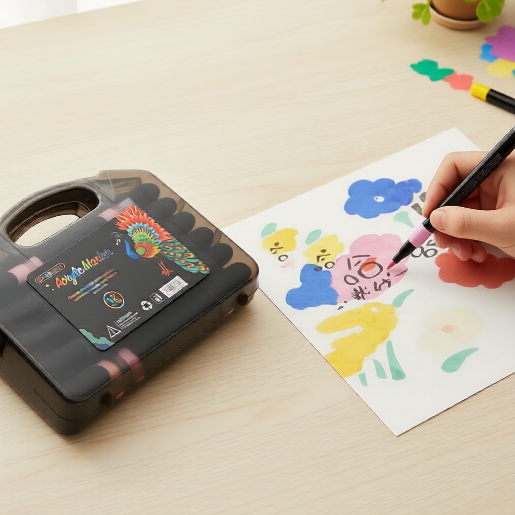 Bút Màu Acrylic 36/48/80 Màu, Ngòi Mềm, Dụng Cụ Học Tập & Thủ Công Cho Trẻ Vẽ