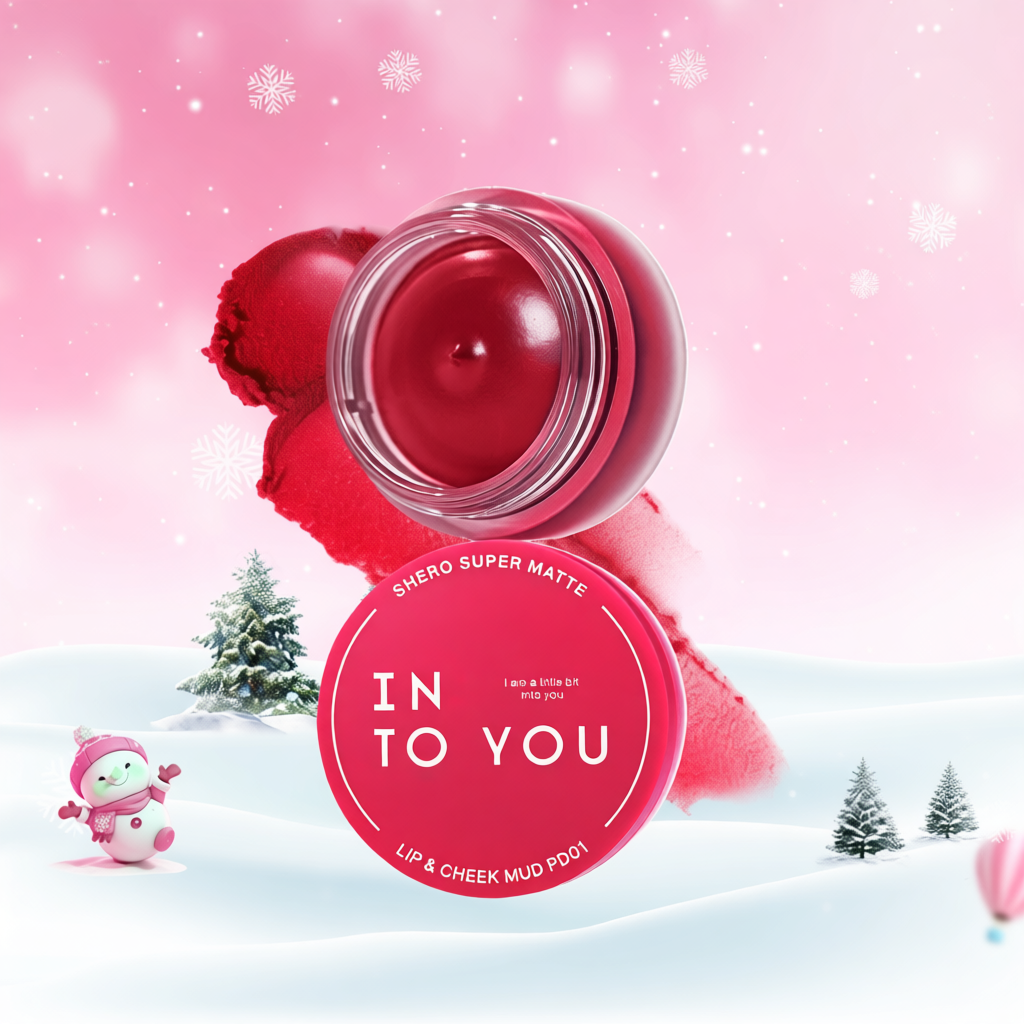 Son Bùn Dạng Hũ INTO YOU Cosmetic Mịn Lì Dùng Cho Cả Môi Và Má Trọng Lượng Lớn PD01 5g