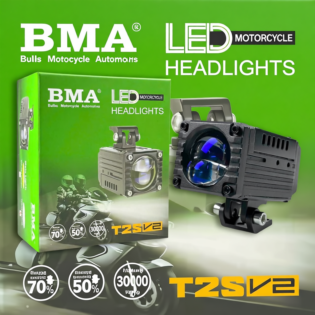Trợ Sáng T2S V2 - Hãng BMA - Lắp Ô Tô Xe Máy Điện 12/24V - Siêu Sáng Bảo Hành 1 Năm - Phụ Tùng
