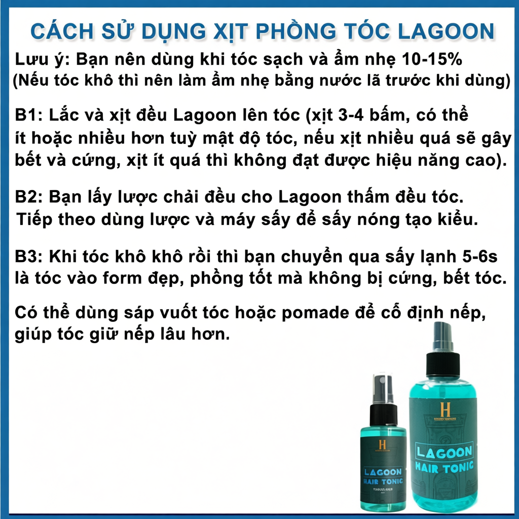 Xịt tạo phồng Lagoon Hair Tonic