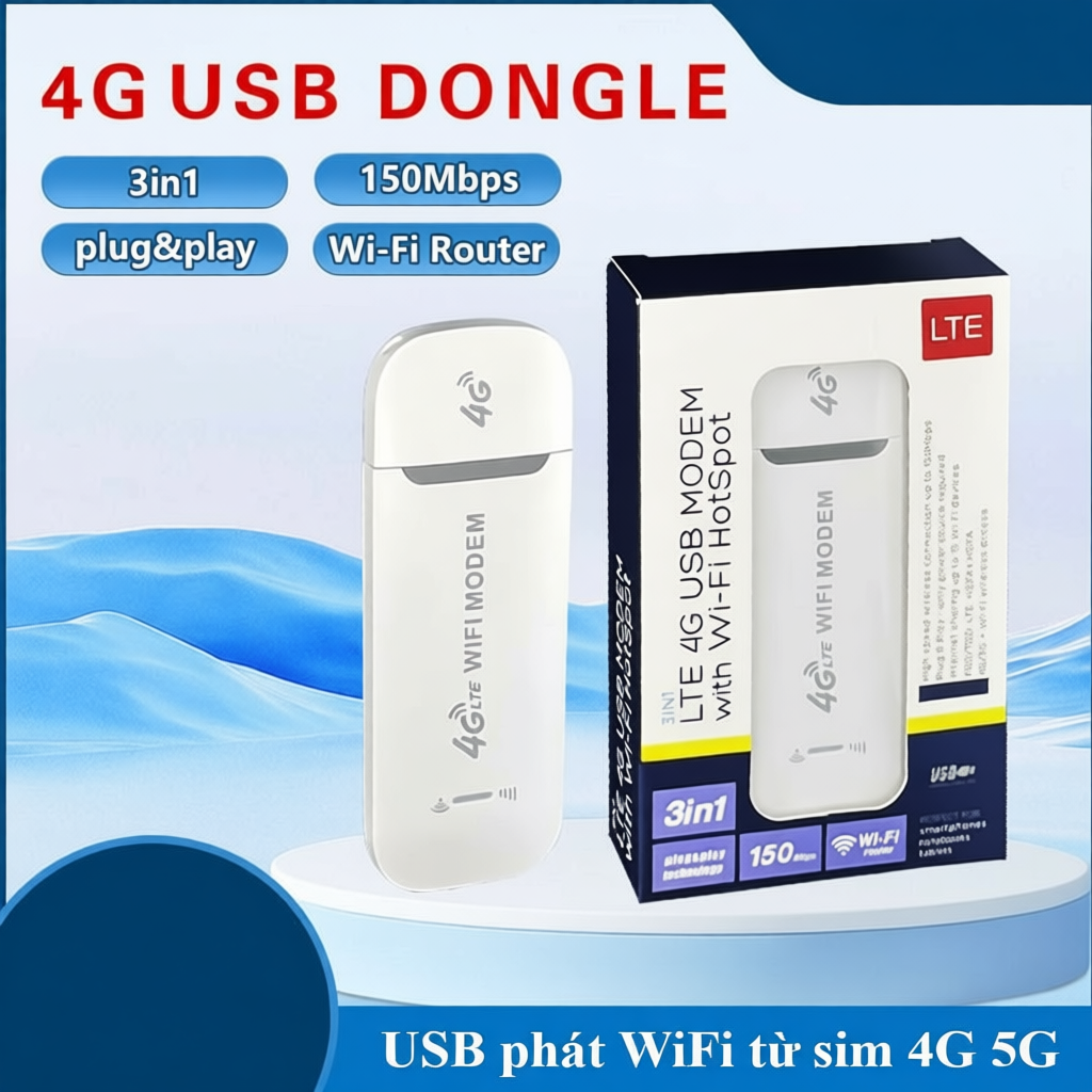 USB (DCOM) Phát Wifi Tốc Độ Cao Từ Sim 4G/5G Dongle