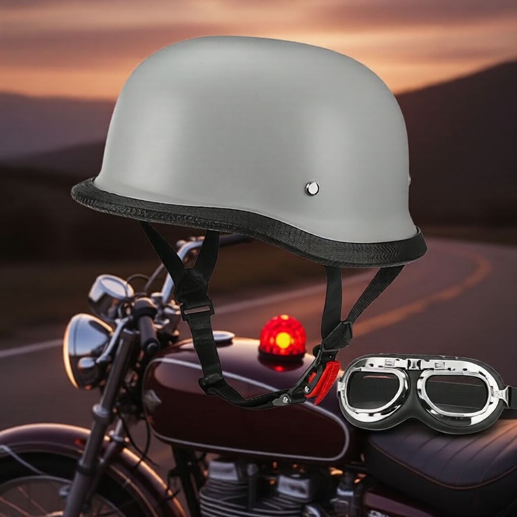 Mũ bảo hiểm kiểu cổ điển Đức mở mặt, đạt chuẩn DOT, unisex, phù hợp cho touring & di chuyển trong th