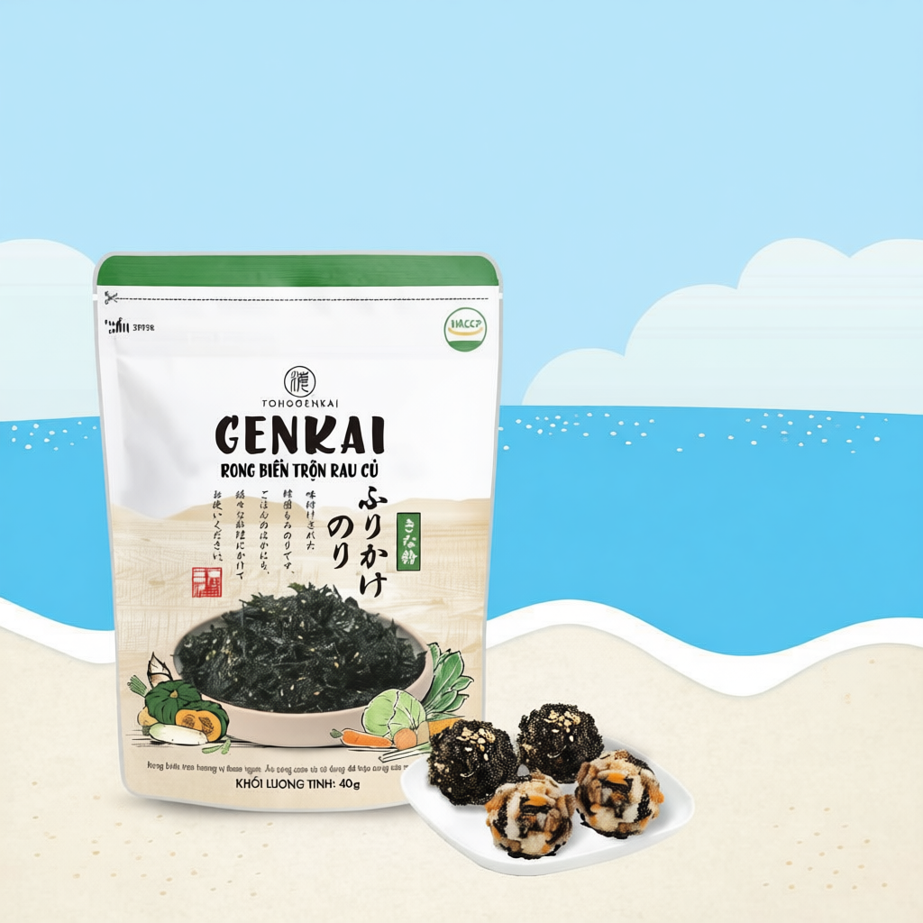 Rong Biển Trộn Cơm GENKAI Rau Củ Gói 40g