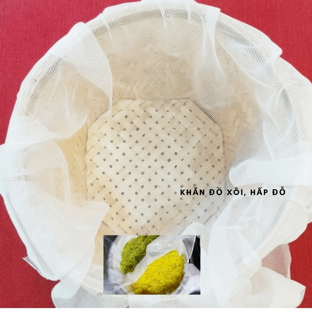 Khăn lưới tuyn lót nồi hấp siêu bền, không xù lông, không dính, dễ dùng dễ vệ sinh