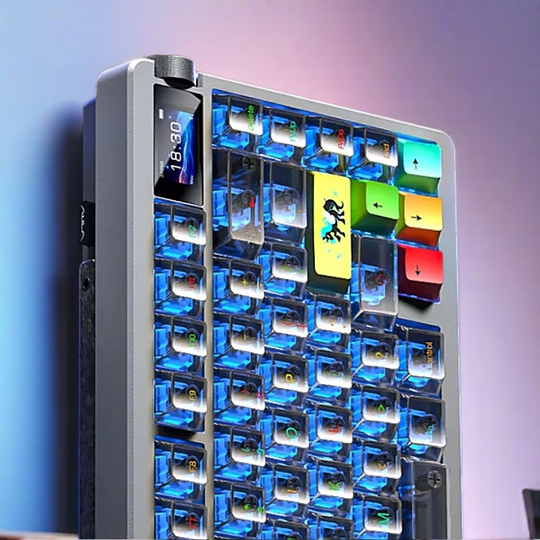 Bàn phím cơ không dây AULA NOVA75 PRO - Led RGB mạch xuôi - Màn hình chỉnh gif - Bảo Hành 1 năm