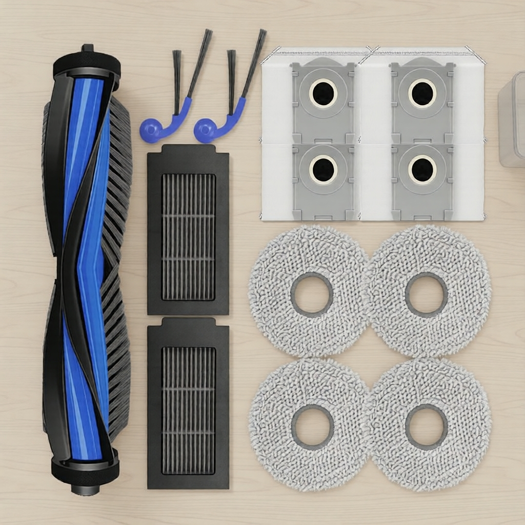 Bộ 13 phụ kiện bảo dưỡng Ecovacs Deebot T30C/T30C Pro Omni: chổi, lọc HEPA, khăn lau và túi đựng bụi