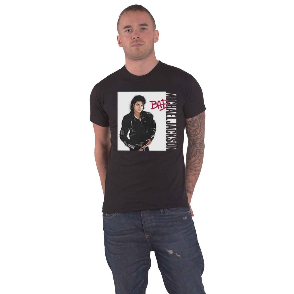 Michael Jackson Áo Bad Album Cover Logo Otops Mới Dạo Phố Thường Ngày