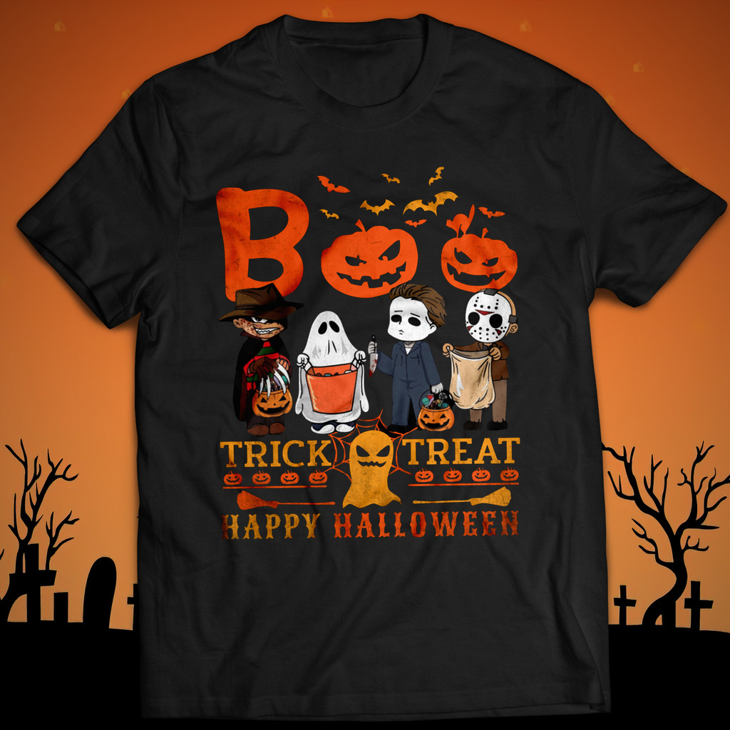 Happy Halloween Boo Trick Or Treat Ghost Funny Halloween Áo thun Trang phục