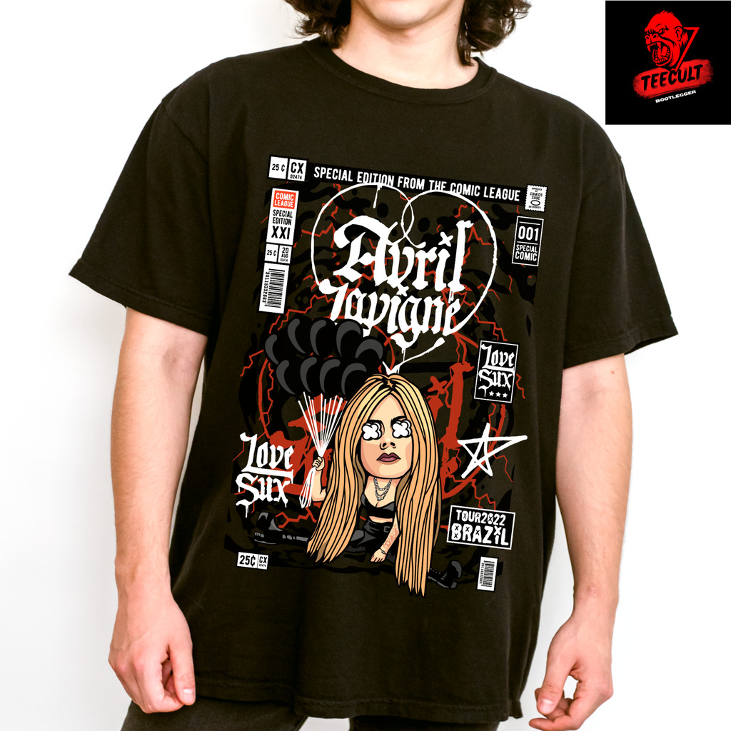 Avril Lavigne Pop-Punk Rock Ban Nhạc Tee Unisex Áo Thun Cotton Nặng