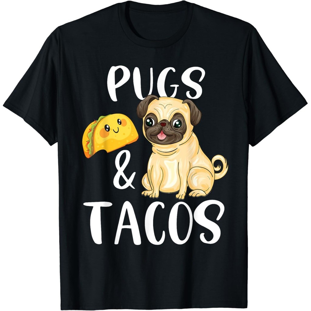 Pugs Và Tacos Ngộ nghĩnh Pug Và Tacos Người Yêu Chó Vui Nhộn Áo Thun Unisex