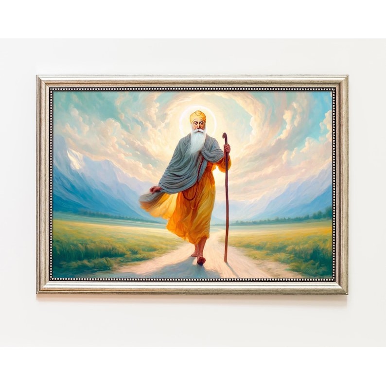 Goood Sikh Nghệ Thuật Treo Tường Guru Nanak Dev Ji Maharaj Udasis Punjabi Tour Du Lịch Poster Sớm Ch