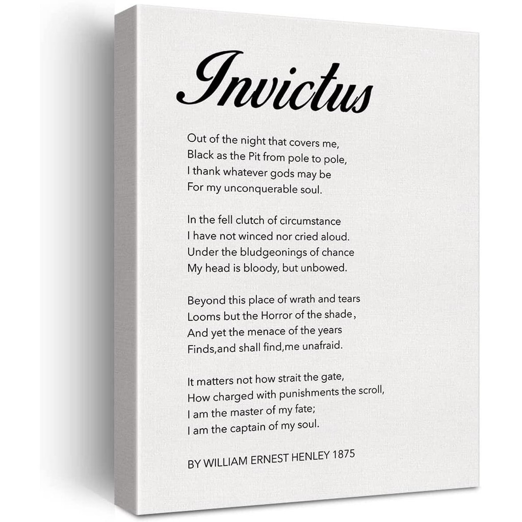 Invictus Thơ In Canvas Christian Wall Art Trang Trí Nhà Invictus Out of The Night That Covers Me Pai