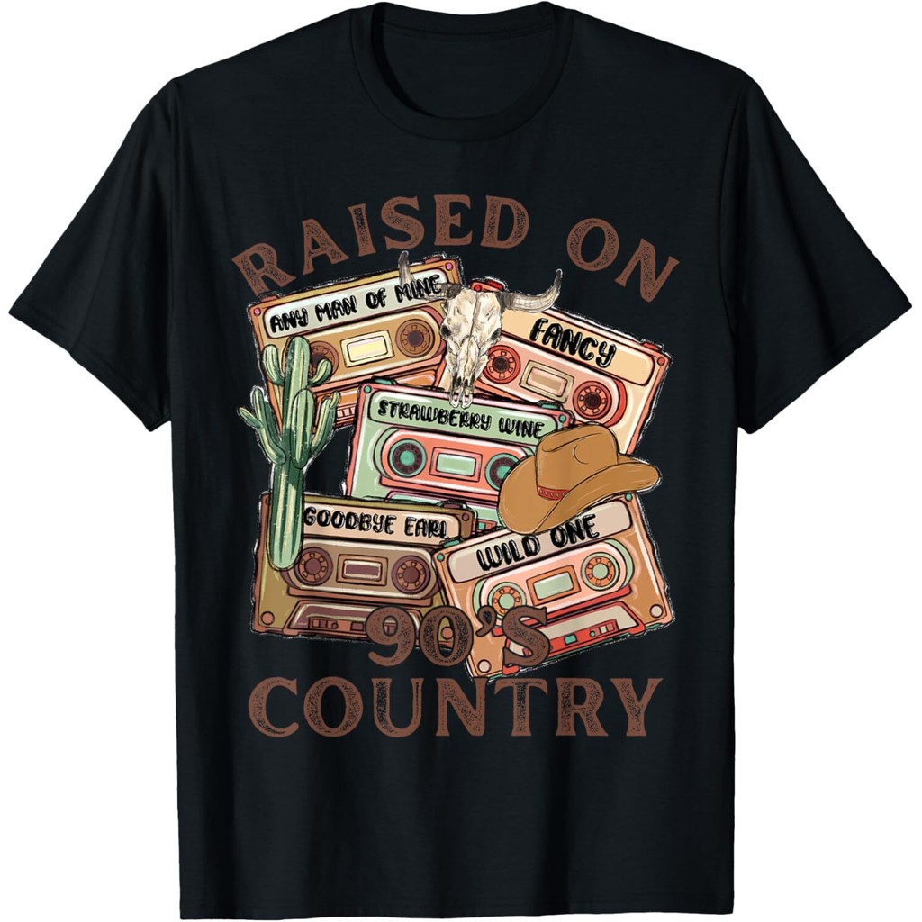 Country Raised On 90'S Country Music 90S Mixtapes Áo nam