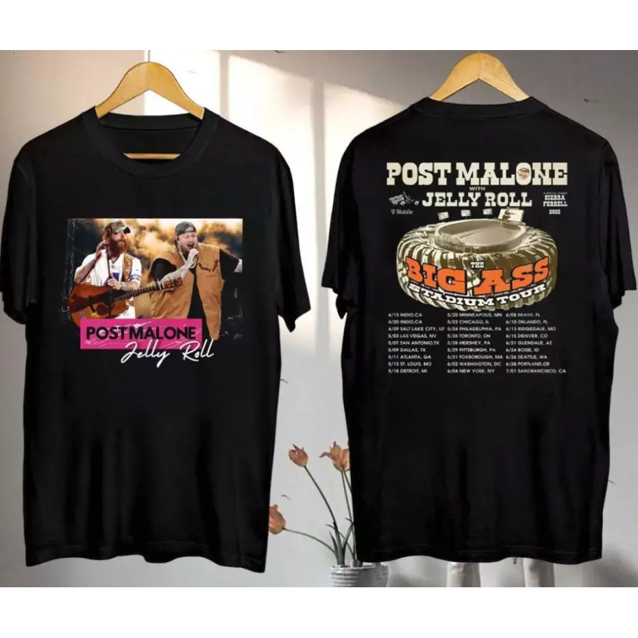 Áo sơ mi Post Malone vs Jelly Roll Tour 2025