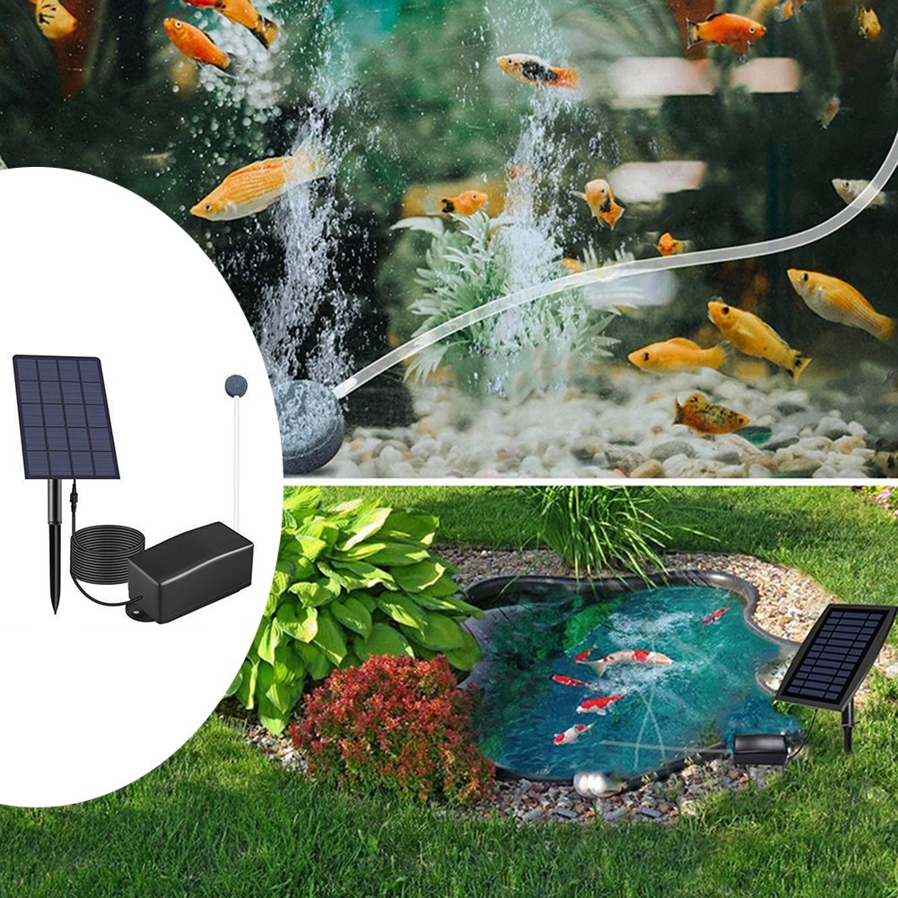 < 2025 NEW > Máy bơm không khí năng lượng mặt trời Máy bơm oxy bể cá Máy bơm oxy năng lượng mặt trời