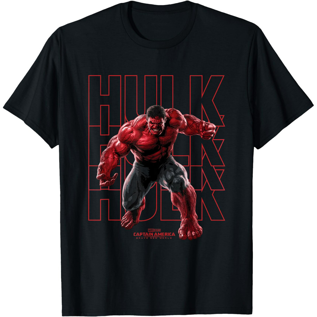 Áo thun xếp chồng tên Captain Usa 2025 Brave New World Red Hulk