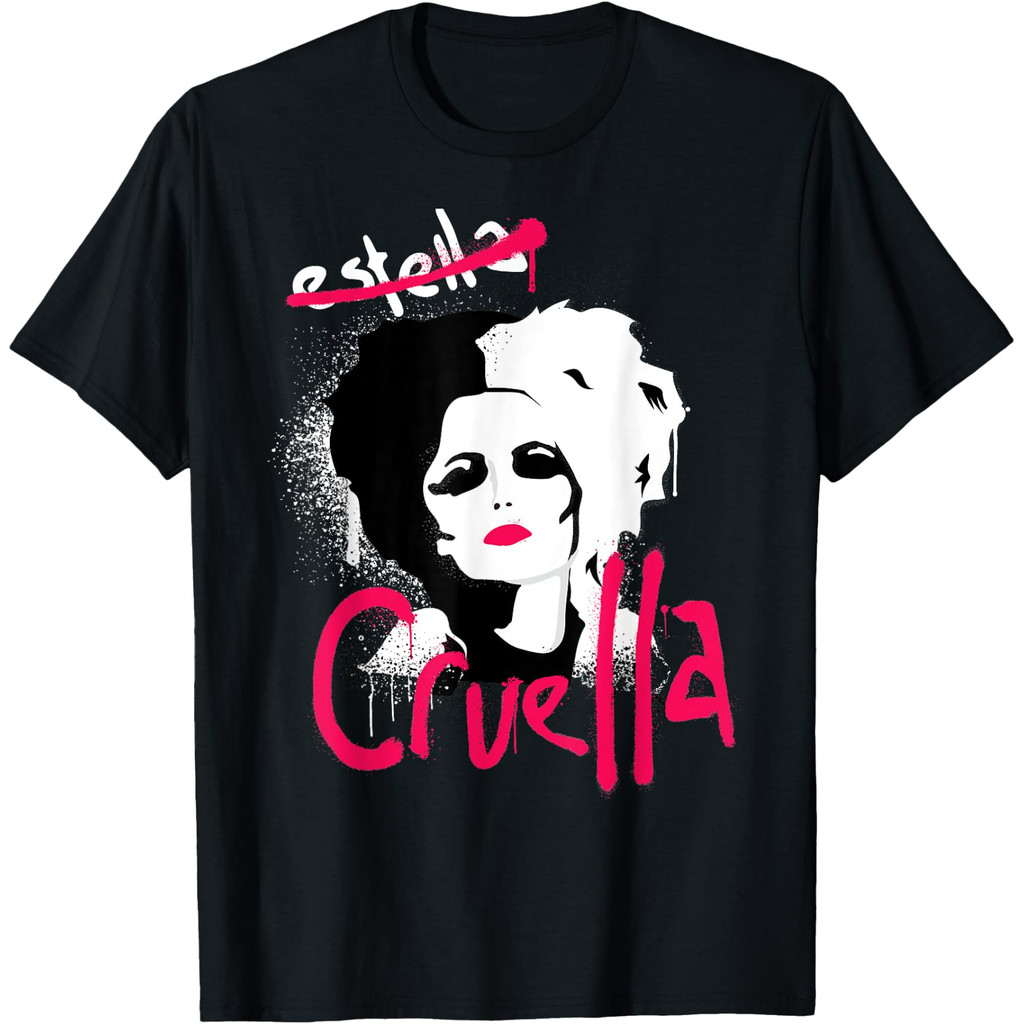Áo thun sơn xịt Disney Cruella Estella Punk Rock