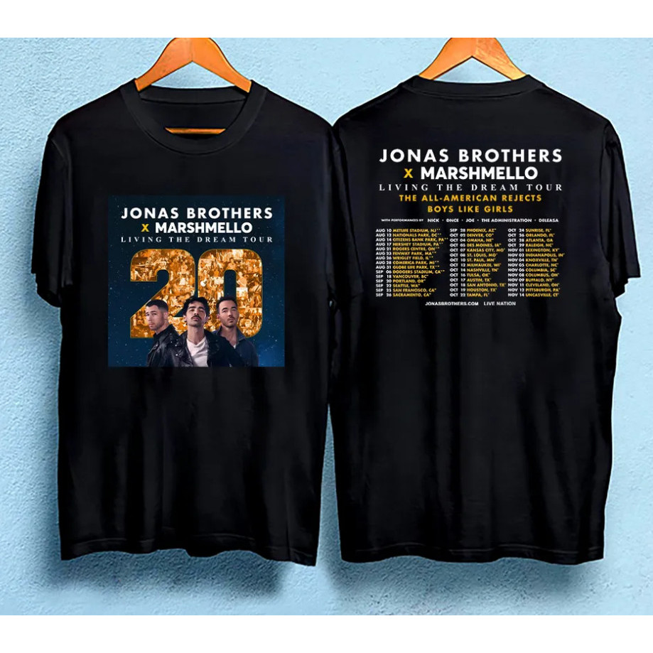 Áo thun Jonas 20 Jonas Brothers X Marshmello Living The Dream ToT