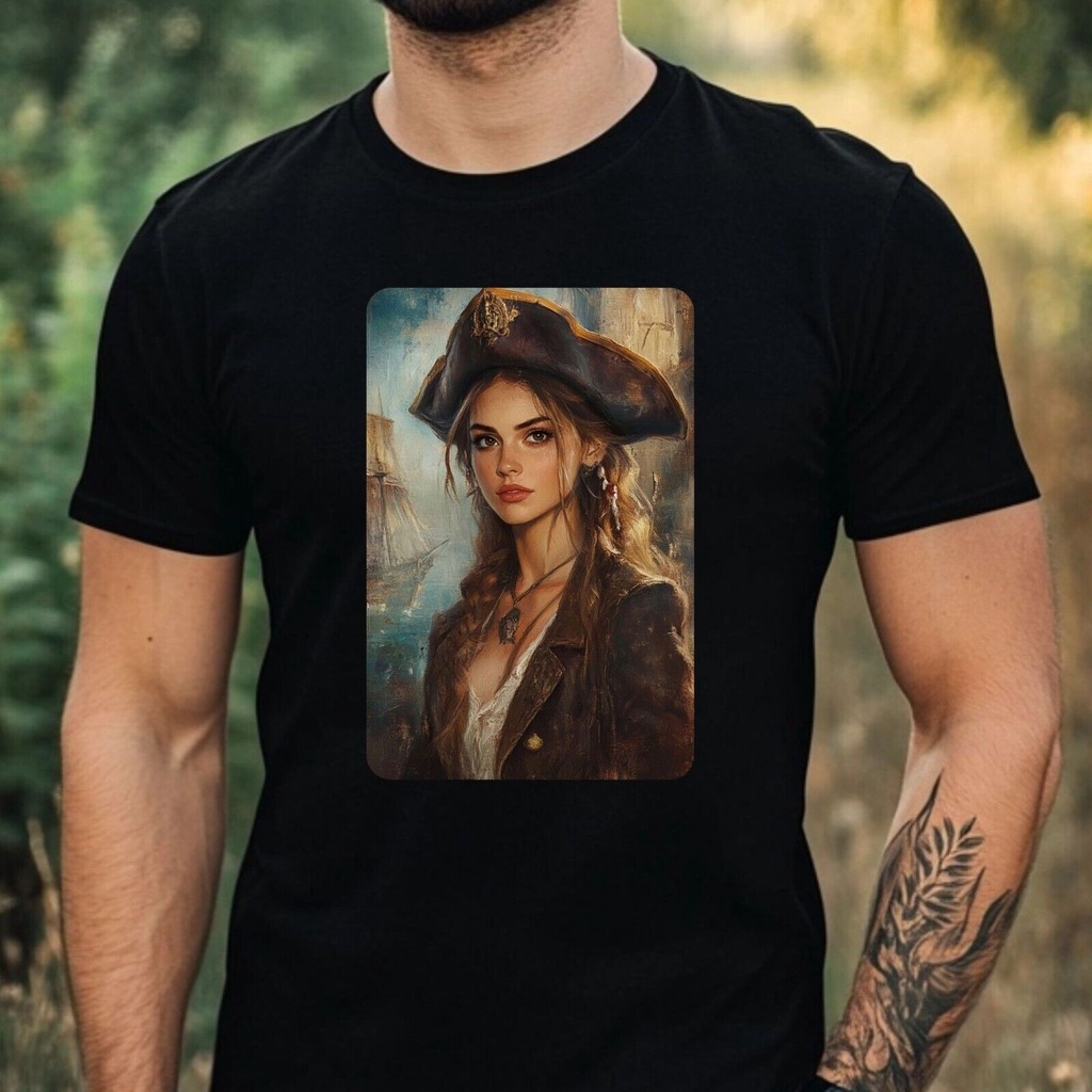 Áo thun Cotton hình chân dung cướp biển nam Size Xs đến 3Xl-8Dg