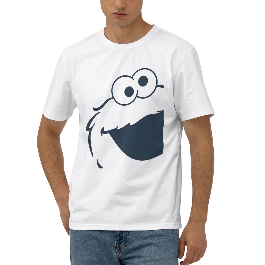 Cookie Monster Face Quần áo thời trang Áo tròn