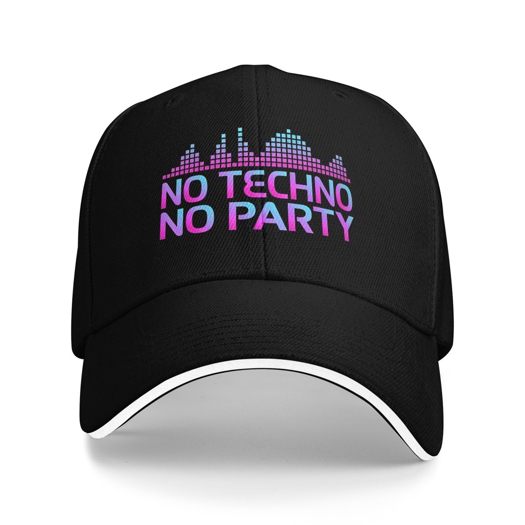 No Techno No Party Music Edm Techno Phong cách mới Mũ bóng chày thời trang thông thường