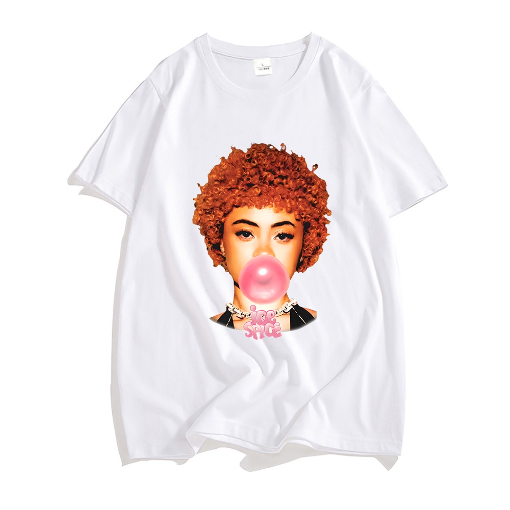 2025 bánh quế cho bạn bè Ca sĩ Ice Spice Áo thun Cotton chất lượng cao Áo thun nam dạo phố Hip Hop x