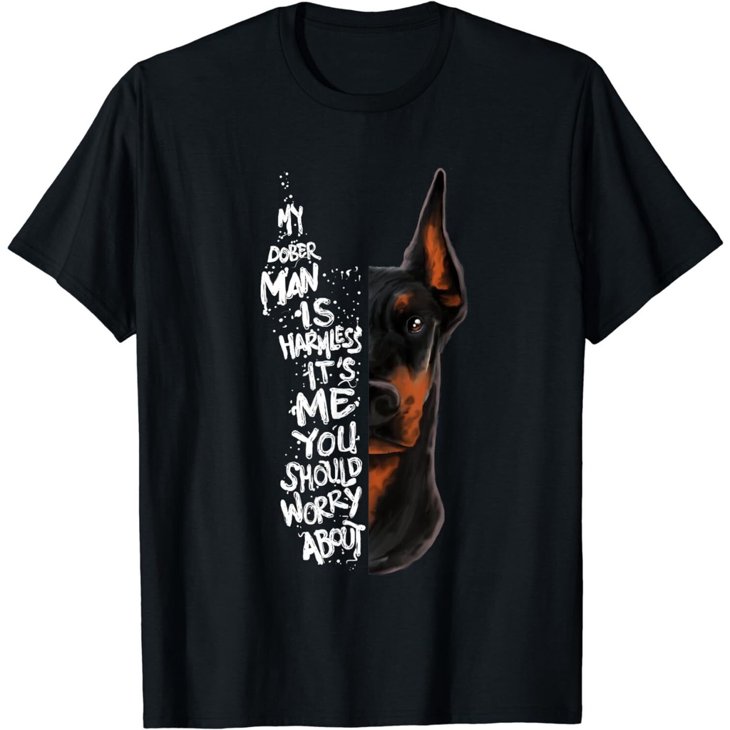 My Doberman Is Harles- Doberman Trích Dẫn Pinscher Áo Thun Unisex Ngộ nghĩnh