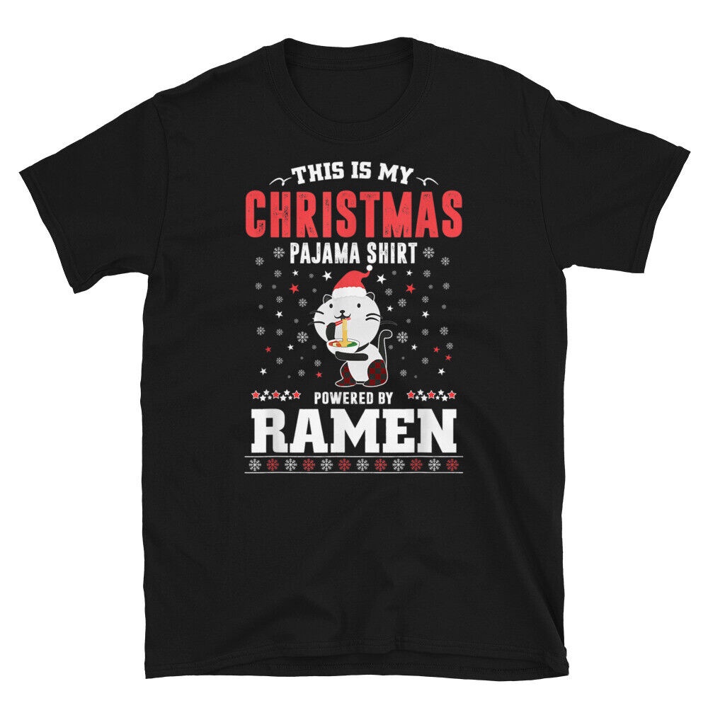 Giáng Sinh Ramen Pyjama Áo Dễ Thương Kawaii Otaku Nhật Bản Kanji Anime Otaku Manga Tee