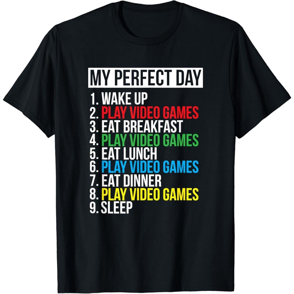 My Perfect Day Black Classic Fit Gamer Áo thun