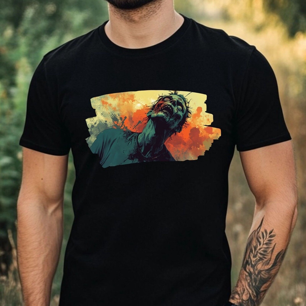 Áo thun nam Zombie Motif Cotton Size Xs Đến 3Xl-4Ae8R