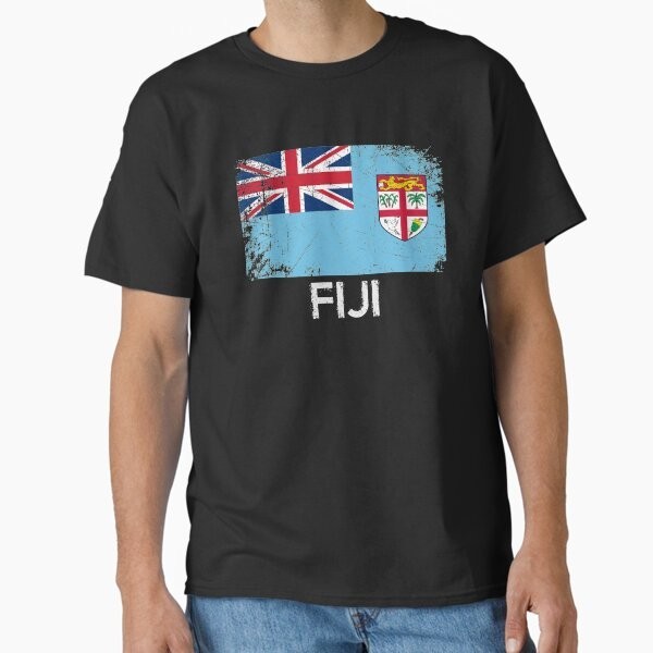 Thiết kế cờ Fiji | Vintage Made In Fiji Gif Nghệ thuật sáng tạo độc lập mới Áo thun cổ chữ O