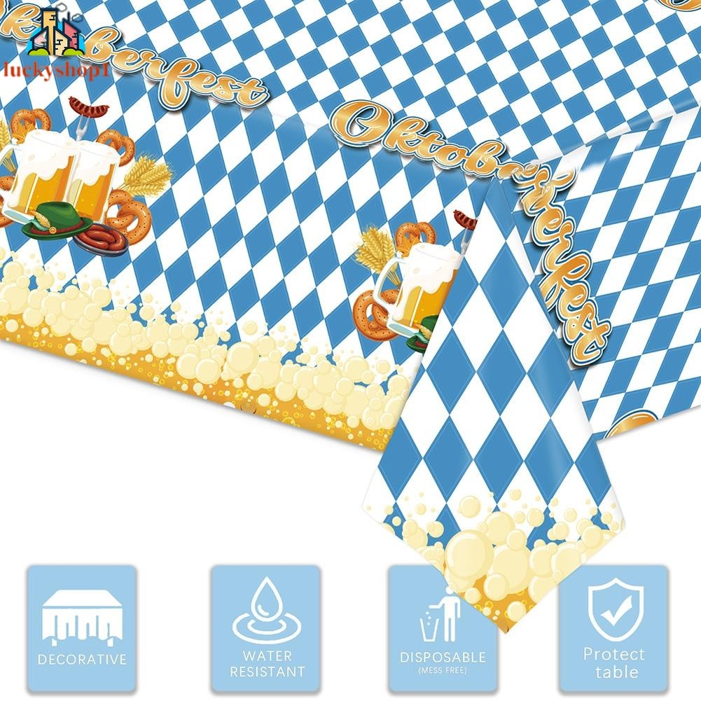 [Lck] 1 Gói Khăn Trải Bàn Tiệc Oktoberfest Bavaria 108 x 54 Inch
