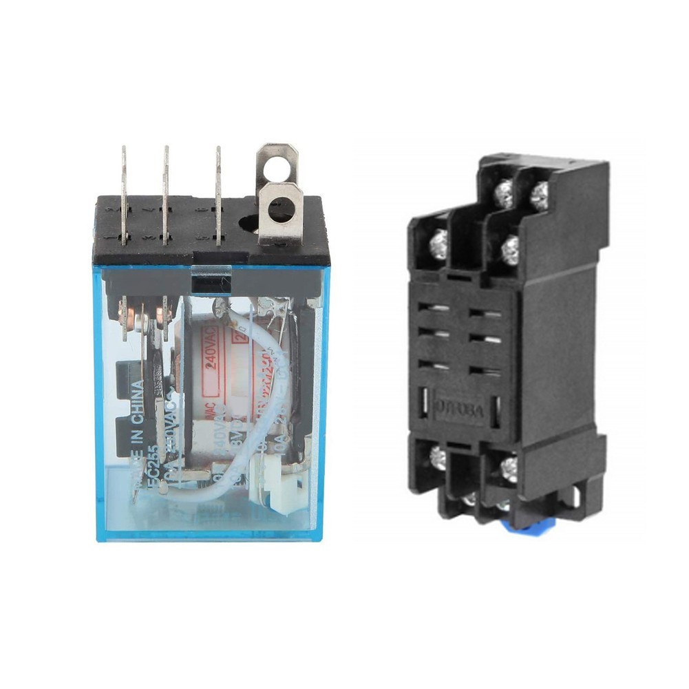 Đế rơle và ổ cắm 12V DC 8 chân bao gồm 10A DPDT LY2NJ HH62P-L JQX-13F