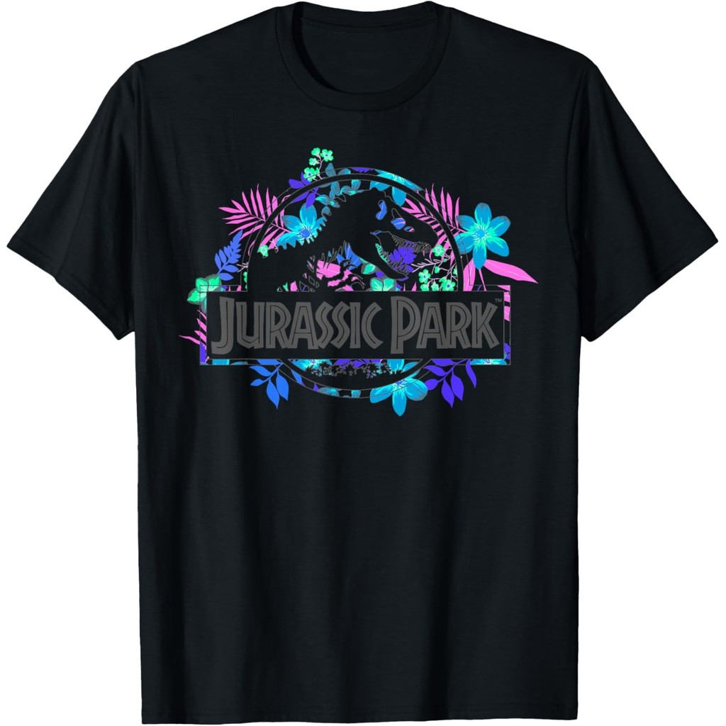 Áo thun họa tiết Logo hoa nhiệt đới Jurassic Park