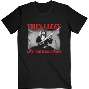 Áo thun màu đen mỏng Lizzy 'Live And Dangerous' - Mới