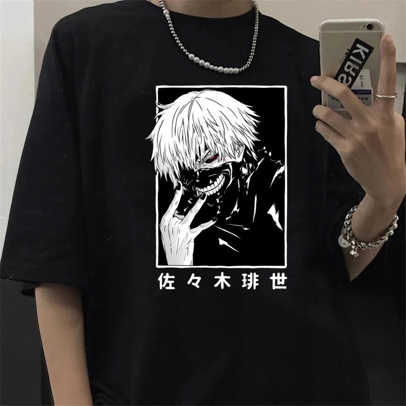 T-Shirt Unisex Họa Tiết Mắt Kaneki Ken Phong Cách Grunge từ Anime Tokyo Ghoul 2022