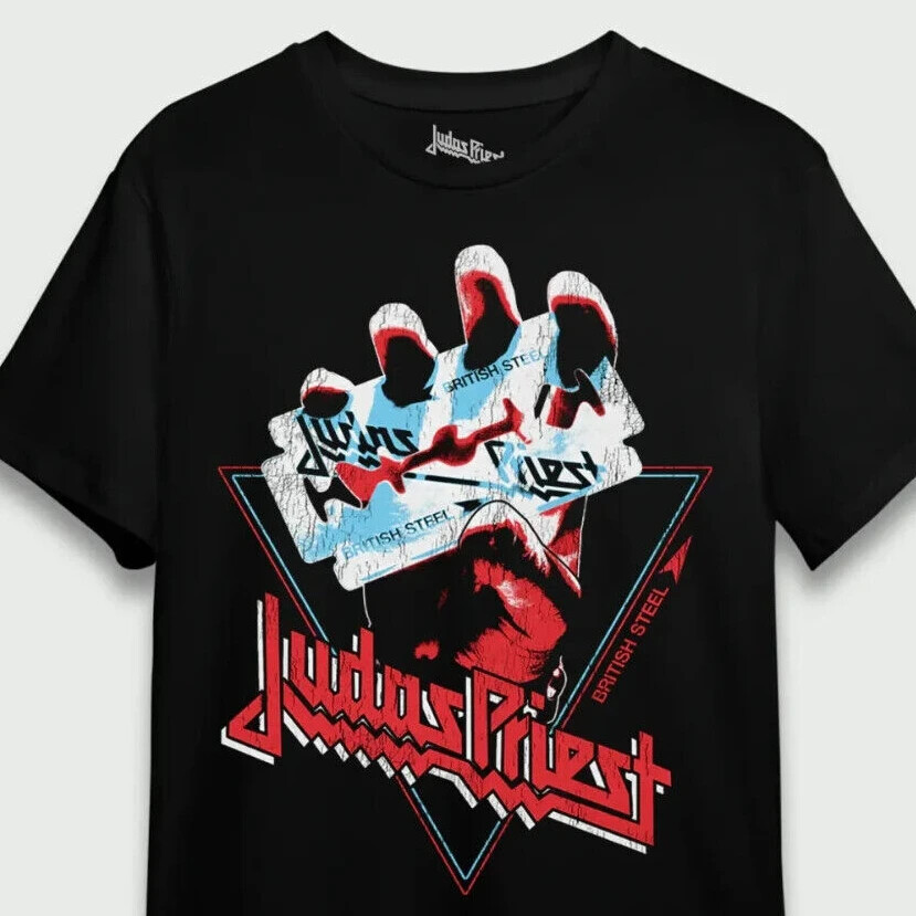 Áo thun được cấp phép chính thức Judas Priest Steel 1 (Trước / Sau)