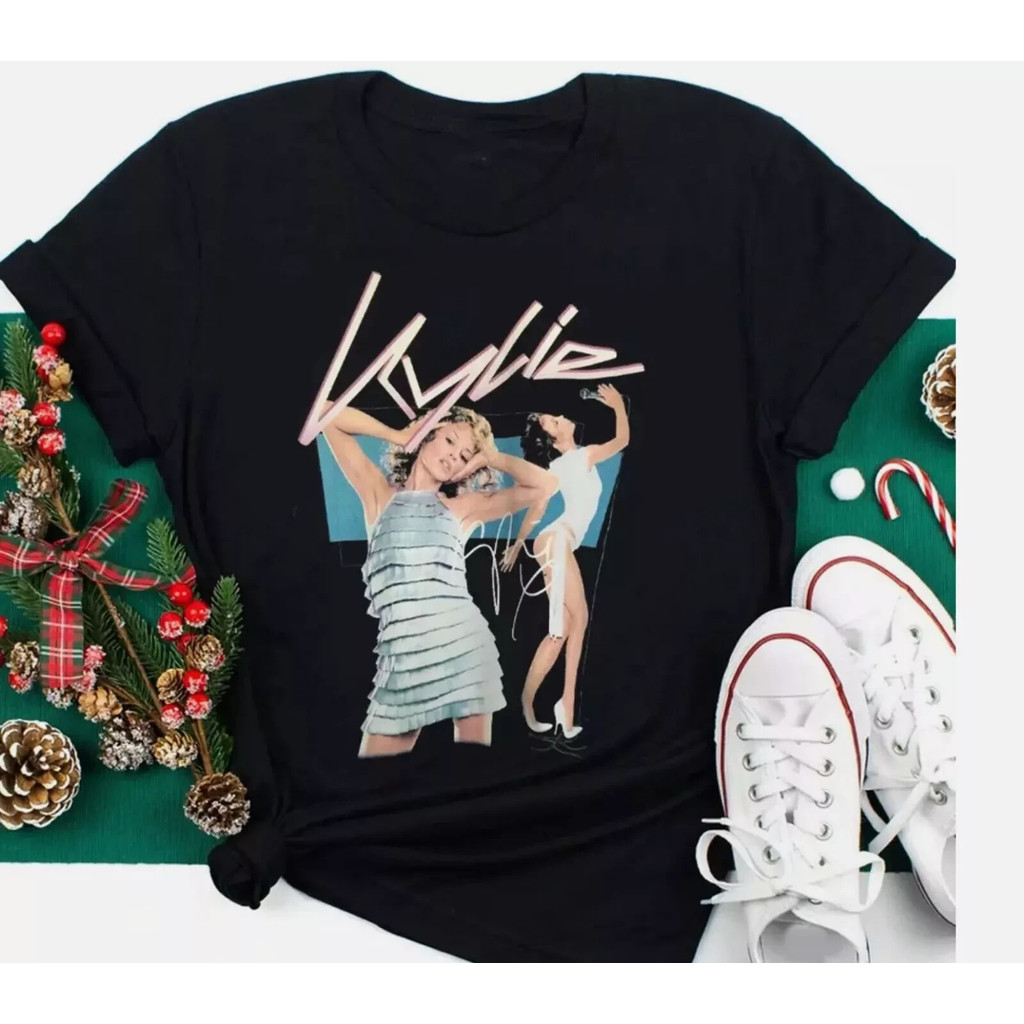 Bánh quế cho bạn bè Vintage Kylie Minogue Áo thun đen người hâm mộ xs-3xl 1 bông