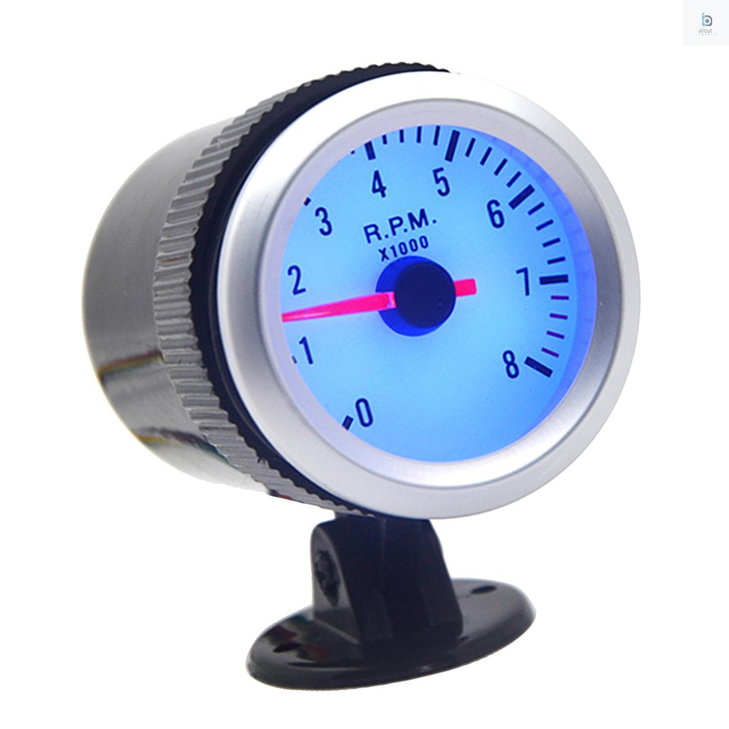 [aliout] Máy đo tốc độ Tachometer có cốc đựng cho ô tô tự động 2 "52mm 0 ~ 8000RPM Đèn LED xanh
