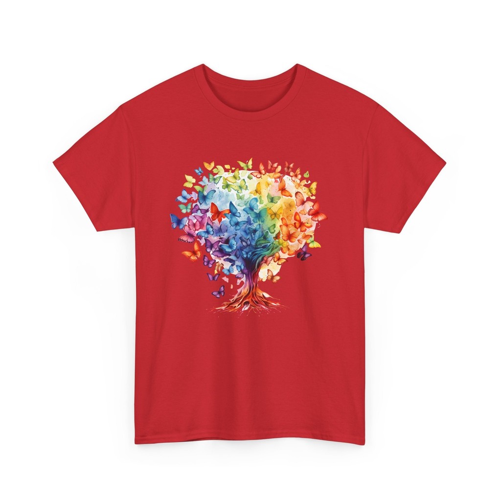 Nhận thức về tự kỷ Rainbow Butterfly Tree Butterfly Graphic Tee Áo sơ mi nam