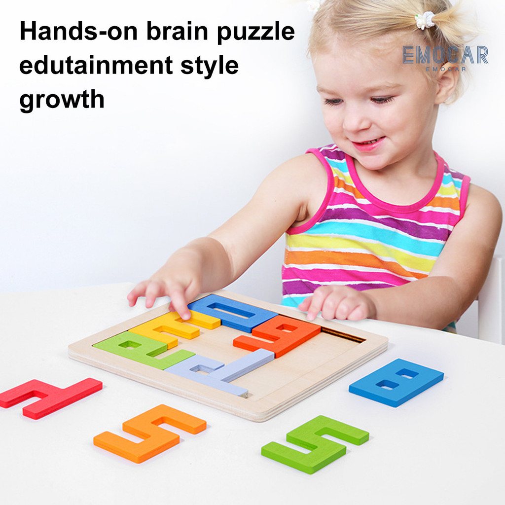 Ena-Wooden Number Building Blocks Toy Eco-friendly Smooth Edge Burr Free Building Blocks Đồ chơi học