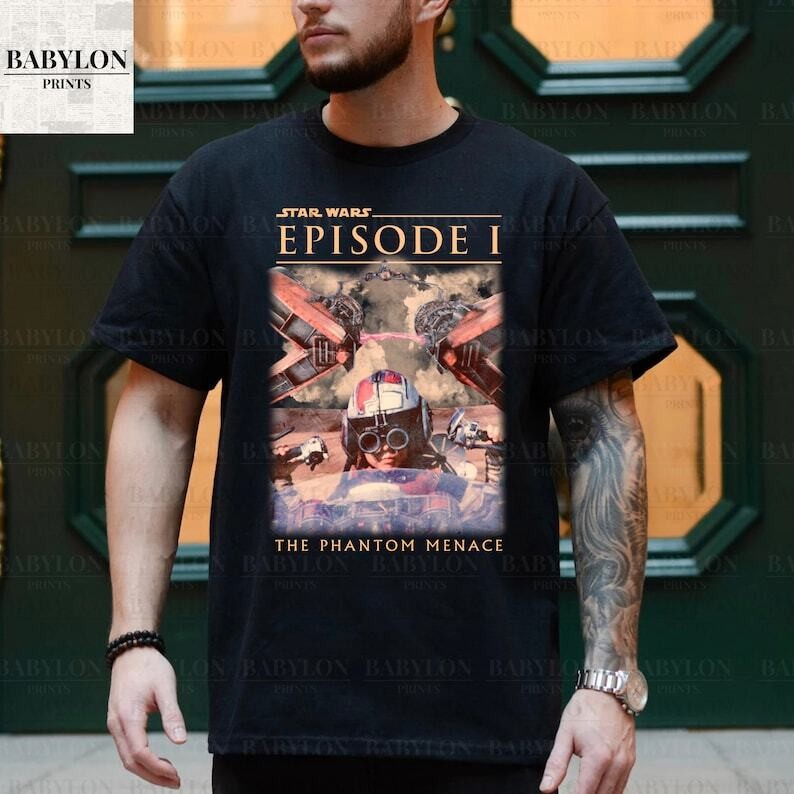 Star Wars Phantom Menace Áo sơ mi áo hoodie Áo sơ mi Podracing The Phantom Men