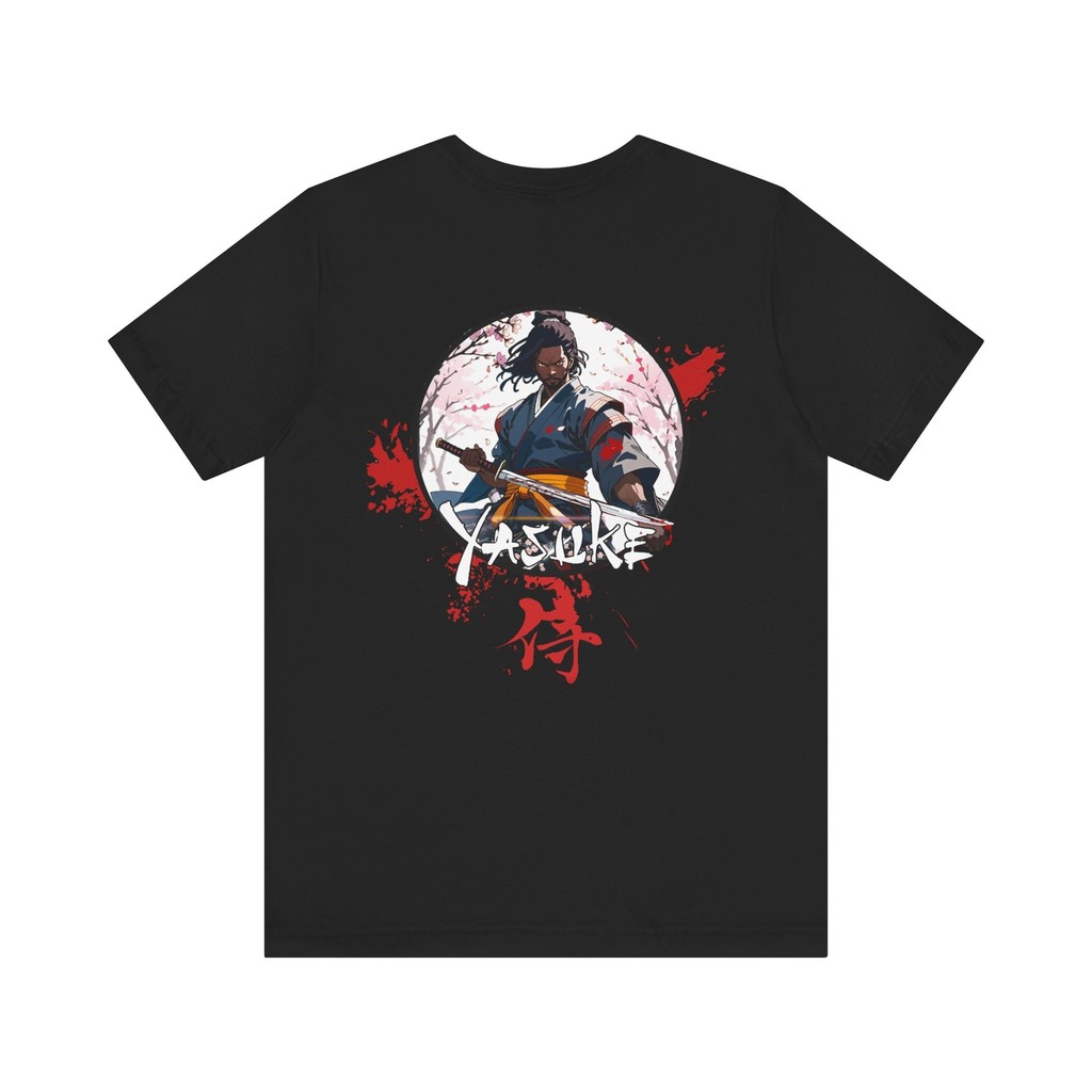 Phòng Tập Gym Anime Áo Hai Mặt Unisex Tee Yasuke Áo Sơ Mi Đen Samurai Áo Sơ Mi Anime