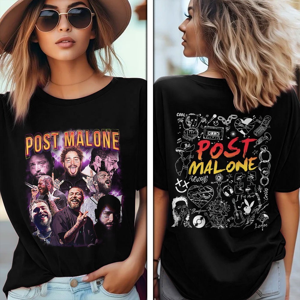 Bánh quế cho bạn bè Áo thun Post Malone, Posty Tour Merch, Post Malone Tee Unisex xs-3xl 1 bông