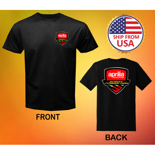 Áo thun nam màu đen thể thao Aprilia 2025 Size
