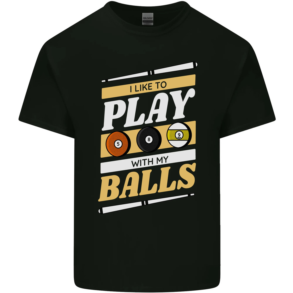 Bể bơi 2025 Tôi thích chơi với bóng của tôi Áo thun nam 9Ball Tee