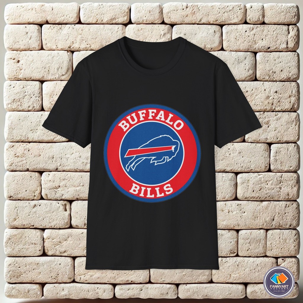 Buffalo Bills Câu Lạc Bộ Bóng Đá Mỹ Logo Unisex Áo Mới Áo Dạo Phố Cổ Tròn Tee