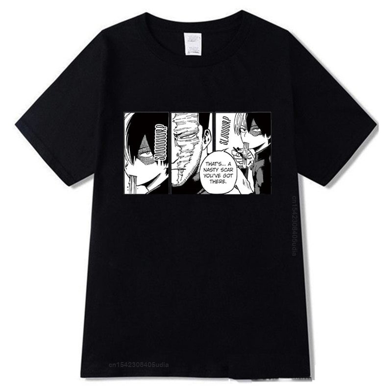 My Hero Giới Học Thuật Áo Shoto Todoroki Bông Tai Kẹp Áo Nam Anime Áo Anime Áo Tee Camisas Hombre