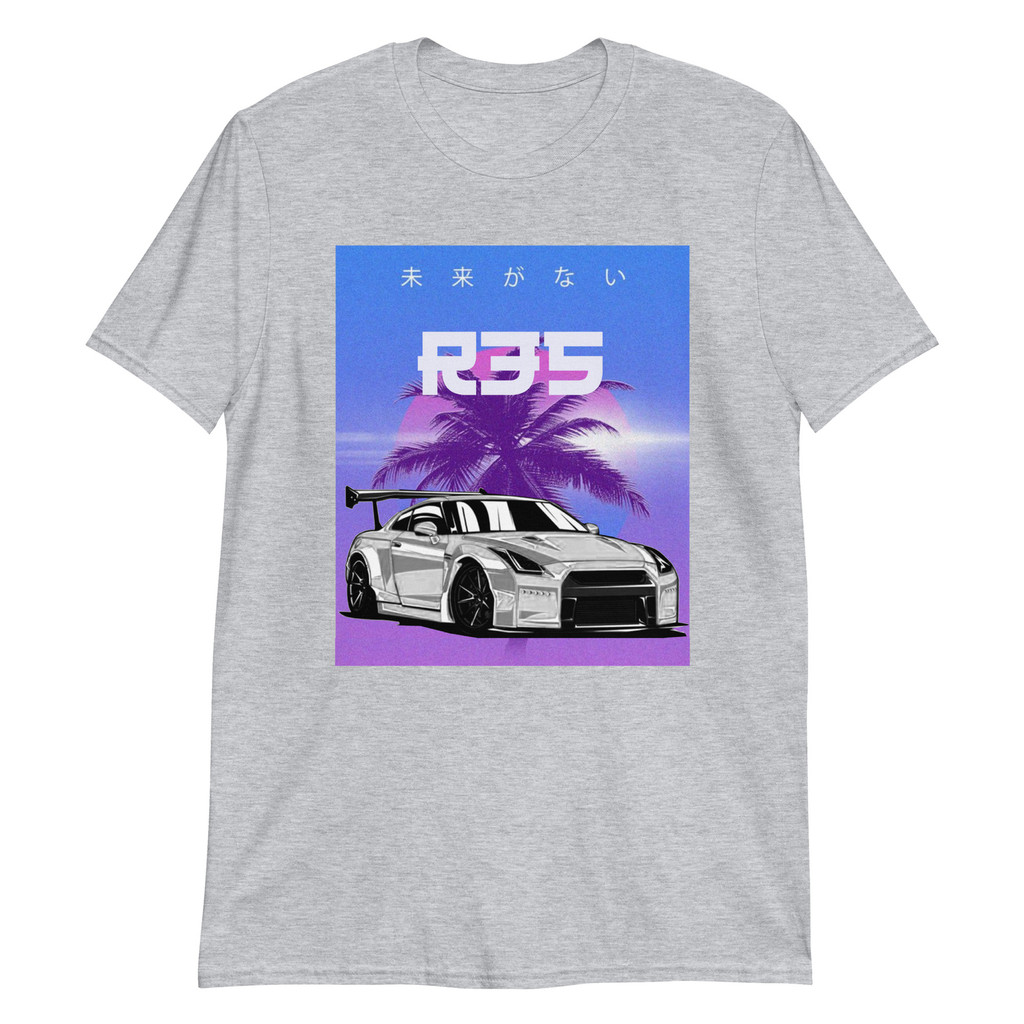 Gtr R35 Gt-R Skyline Jdm Vaporwave Thẩm mỹ Vapor Dreams Áo thun Chillwave