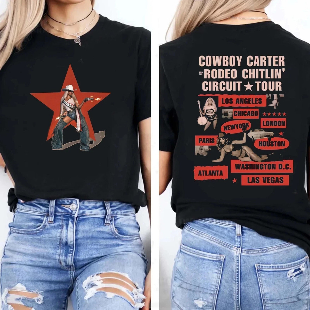 Bánh quế cho bạn bè Beyonce Cowboy Carter Tour Unisex Áo thun xs-3xl 1 bông